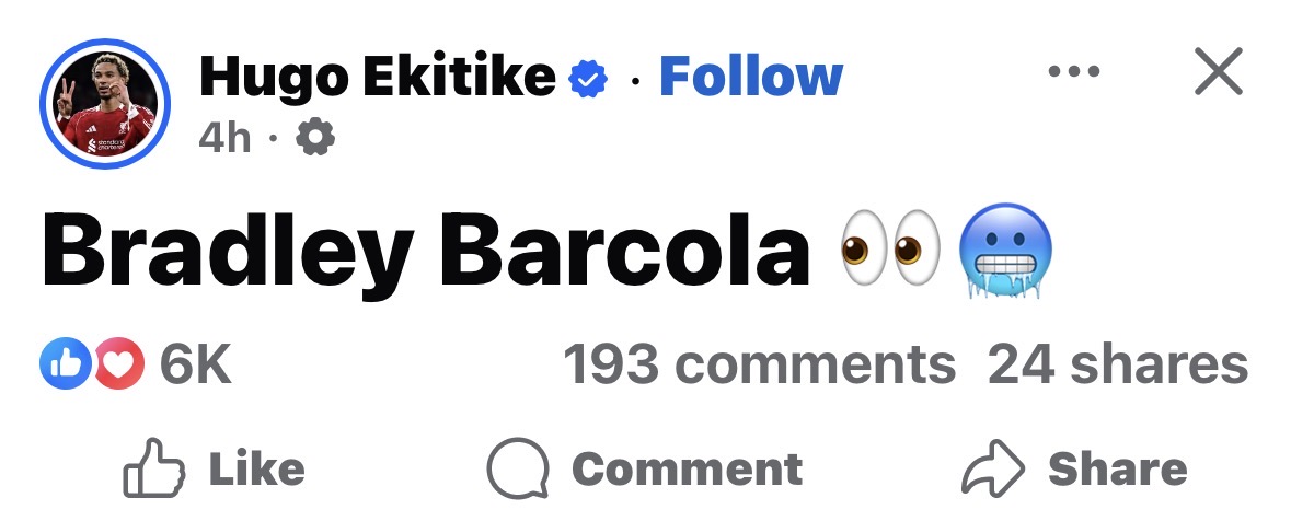 Ekitike knows something….